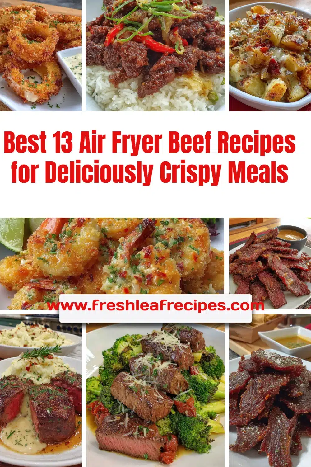 Delicious air fryer beef dishes showcasing crispy textures and rich flavors