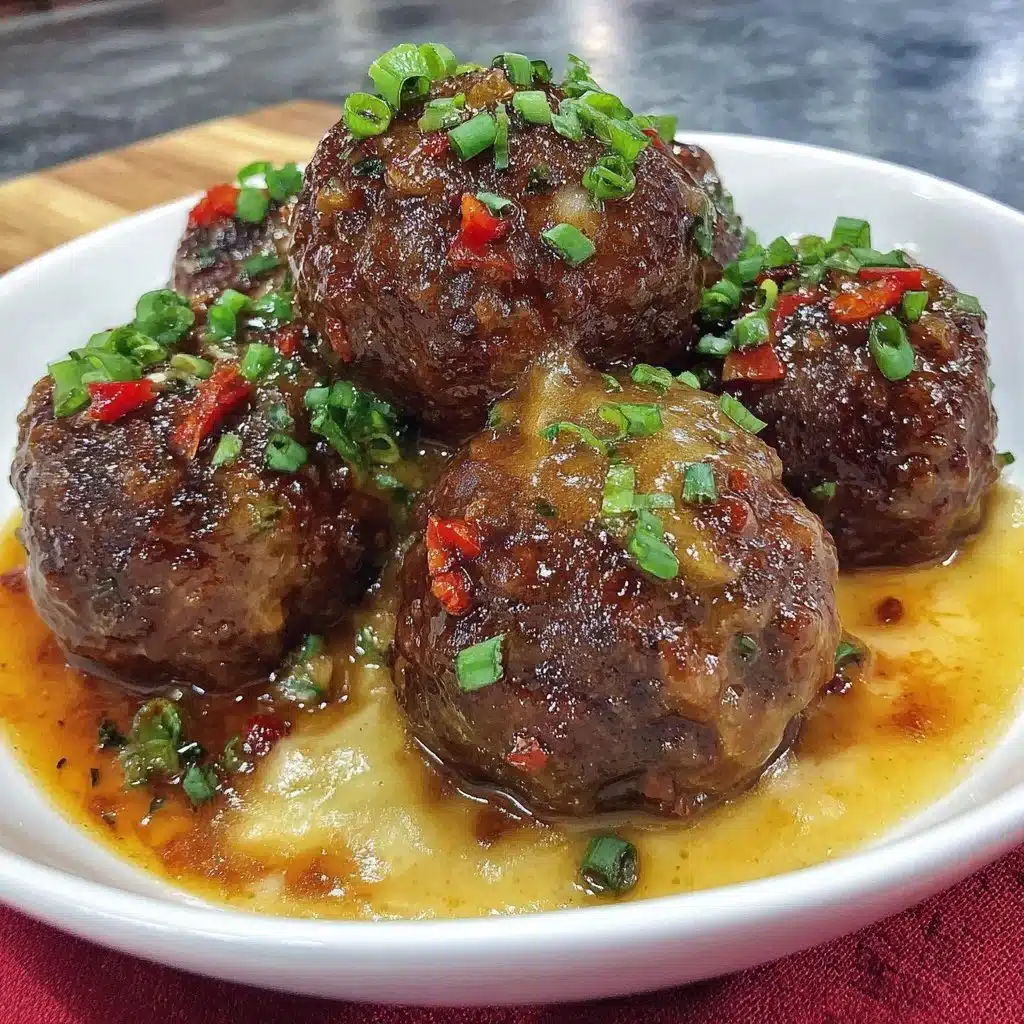 Sticky Mongolian Beef Meatballs