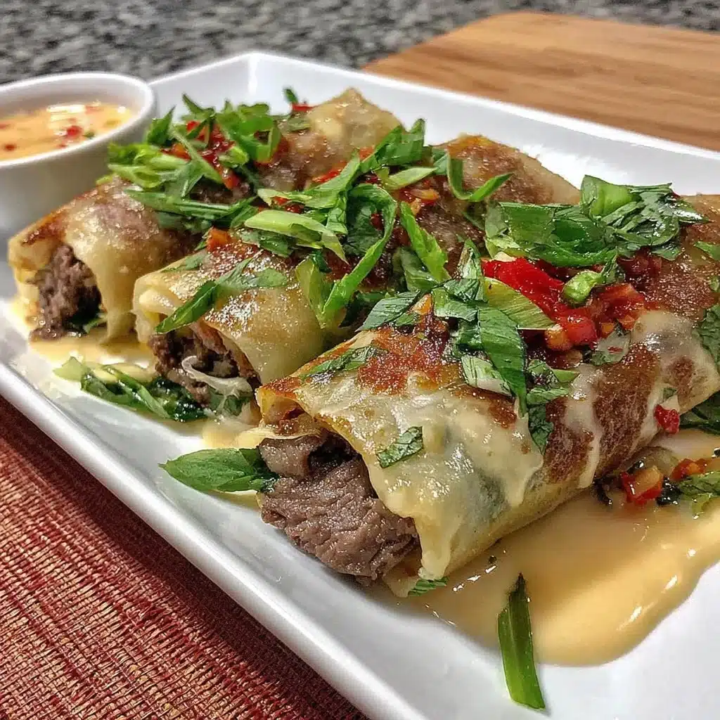 Savory Thai Basil Beef Rice Paper Rolls
