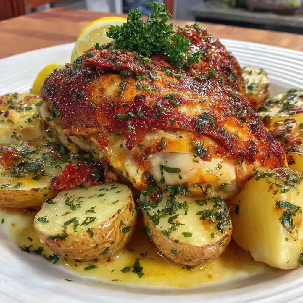 Air Fryer Lemon Greek Chicken and Potatoes