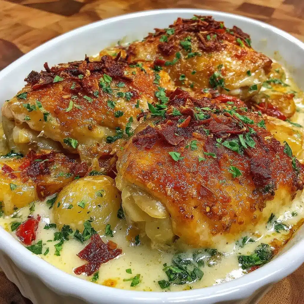 Hearty French Chicken Casserole in the Style of Normandy for Cozy Nights
