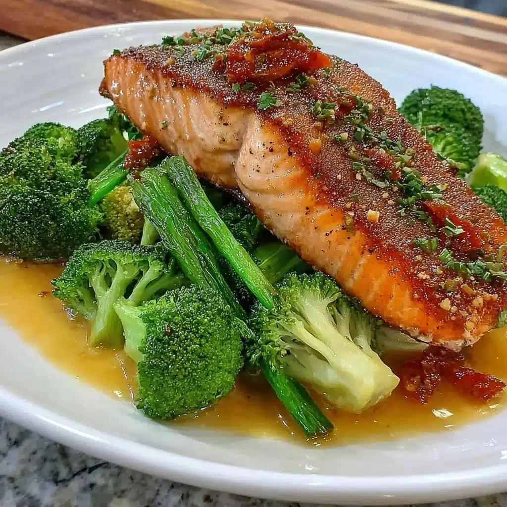 Air Fryer Teriyaki Salmon and Crispy Broccoli