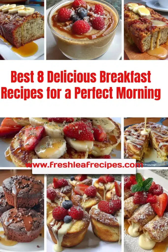 A collection of 8 delicious breakfast recipes for a perfect morning.