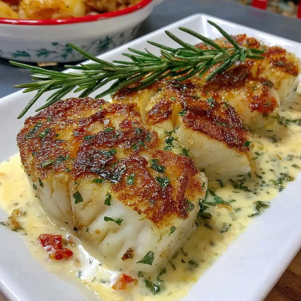 Easy Baked Cod with Rosemary Cream Sauce