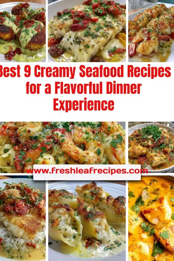 Delicious creamy seafood dishes showcasing best recipes for dinner.