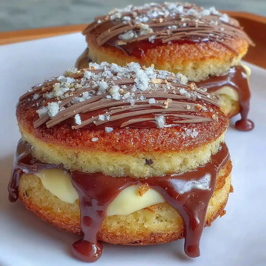 Boston Cream Pie Cookies with chocolate frosting and custard filling