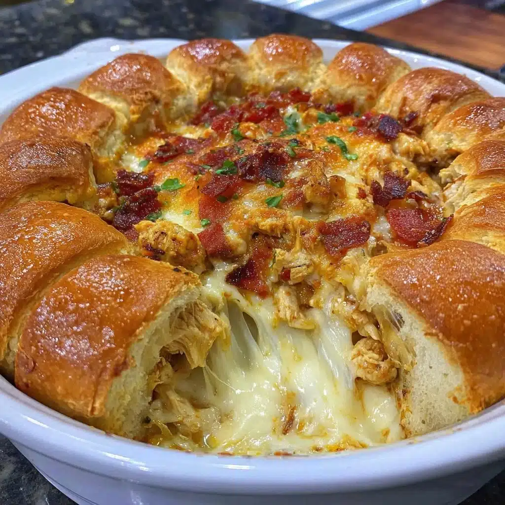 Cheesy Chicken Crescent Bake served on a plate with fresh herbs