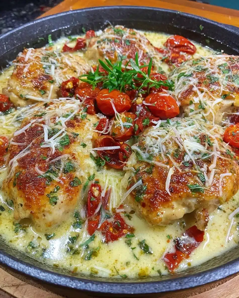 Delicious chicken casserole topped with cheese and vegetables