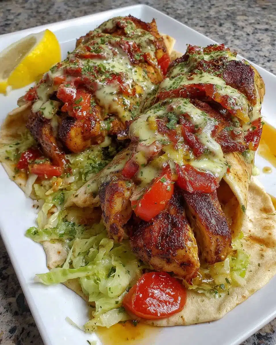 Delicious Chicken Shawarma served with creamy garlic sauce