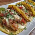 Delicious chicken street tacos garnished with fresh toppings