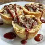 Chocolate Chip Cookie Dough Cups in a decorative dessert setting