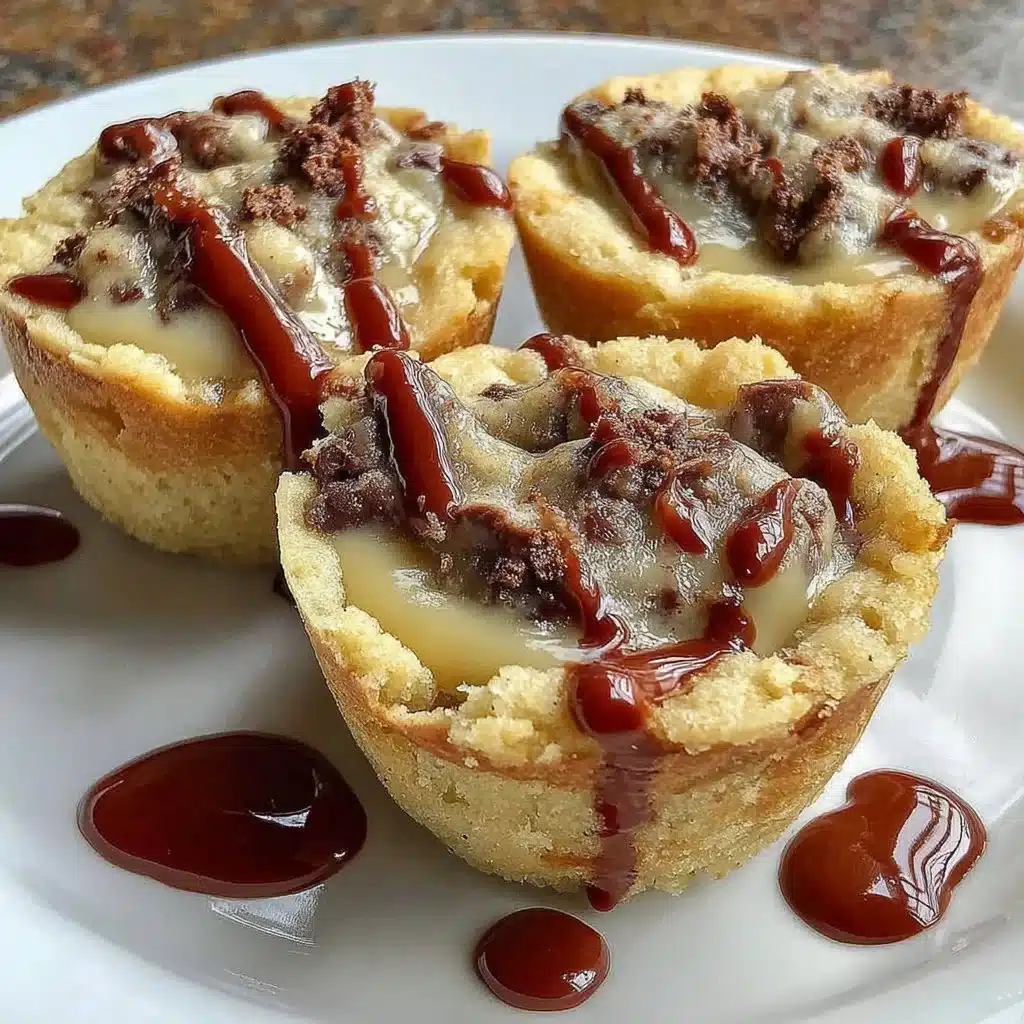 Chocolate Chip Cookie Dough Cups in a decorative dessert setting