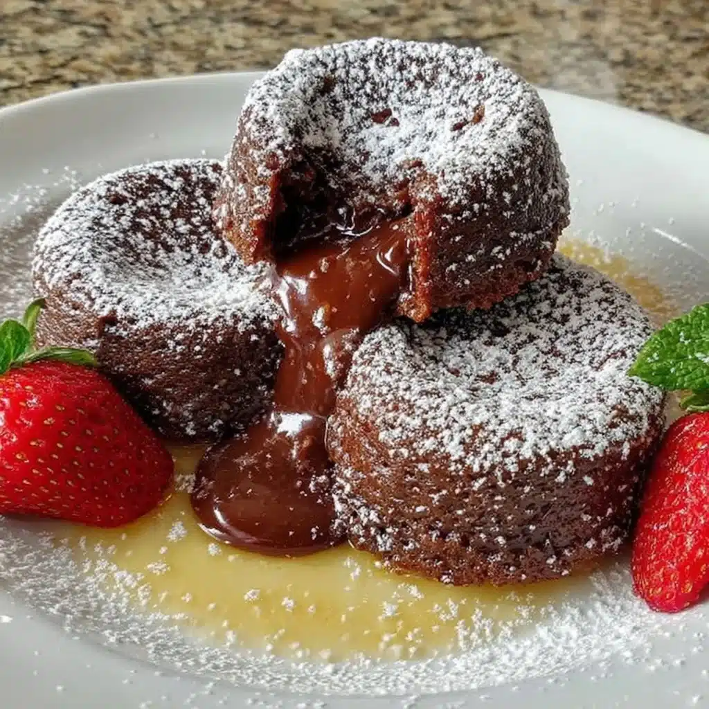 Delicious air fryer chocolate lava cakes with molten chocolate center