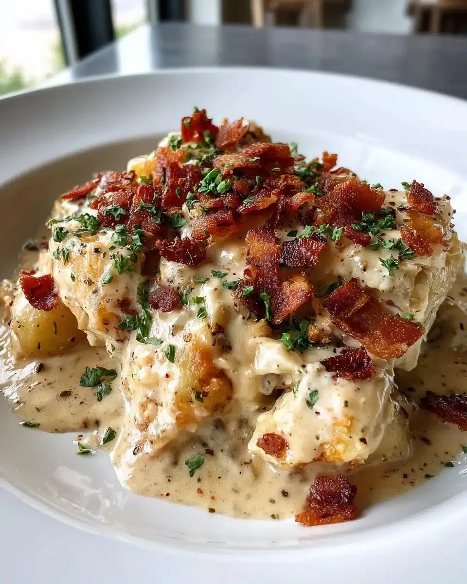 Delicious Cowboy Casserole with ground beef, corn, and cheese tots in a baking dish