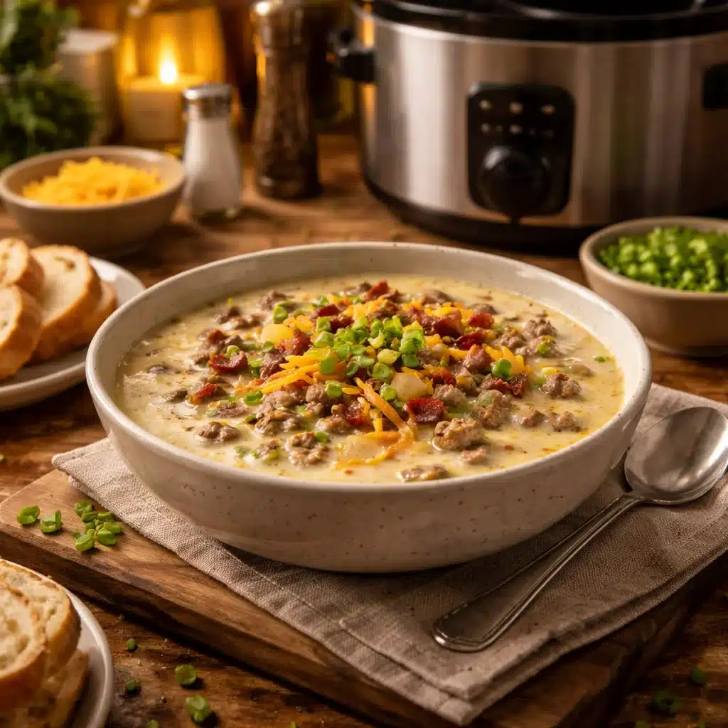 crockpot cheeseburger soup