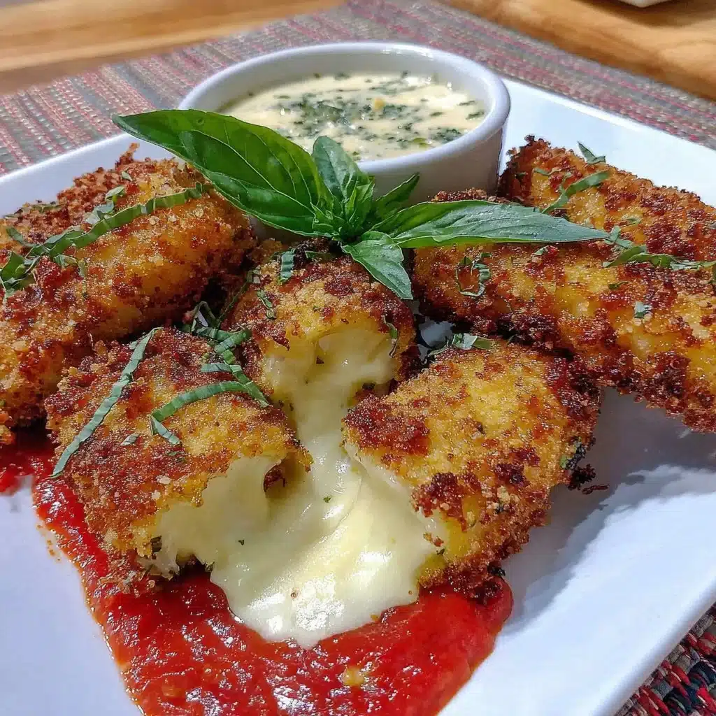 Crispy air fried mozzarella sticks served with marinara sauce