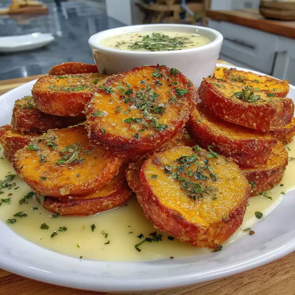 Crispy air fryer sweet potato slices served on a plate
