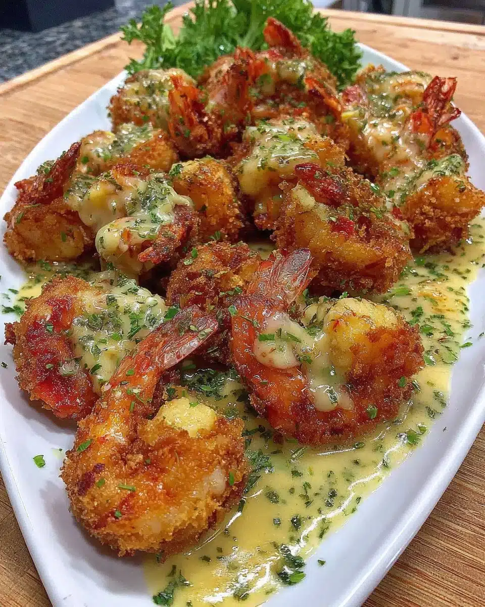 Plate of crispy fried shrimp with dipping sauce