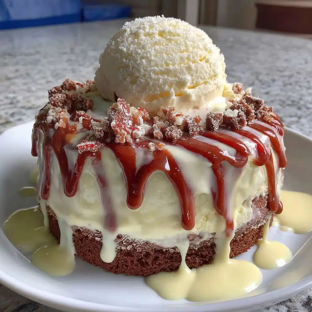 A slice of delicious Dream Cake topped with cream and fruit, perfect for celebrations.