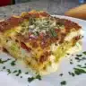 Delicious homemade lasagna with no boil noodles served on a plate