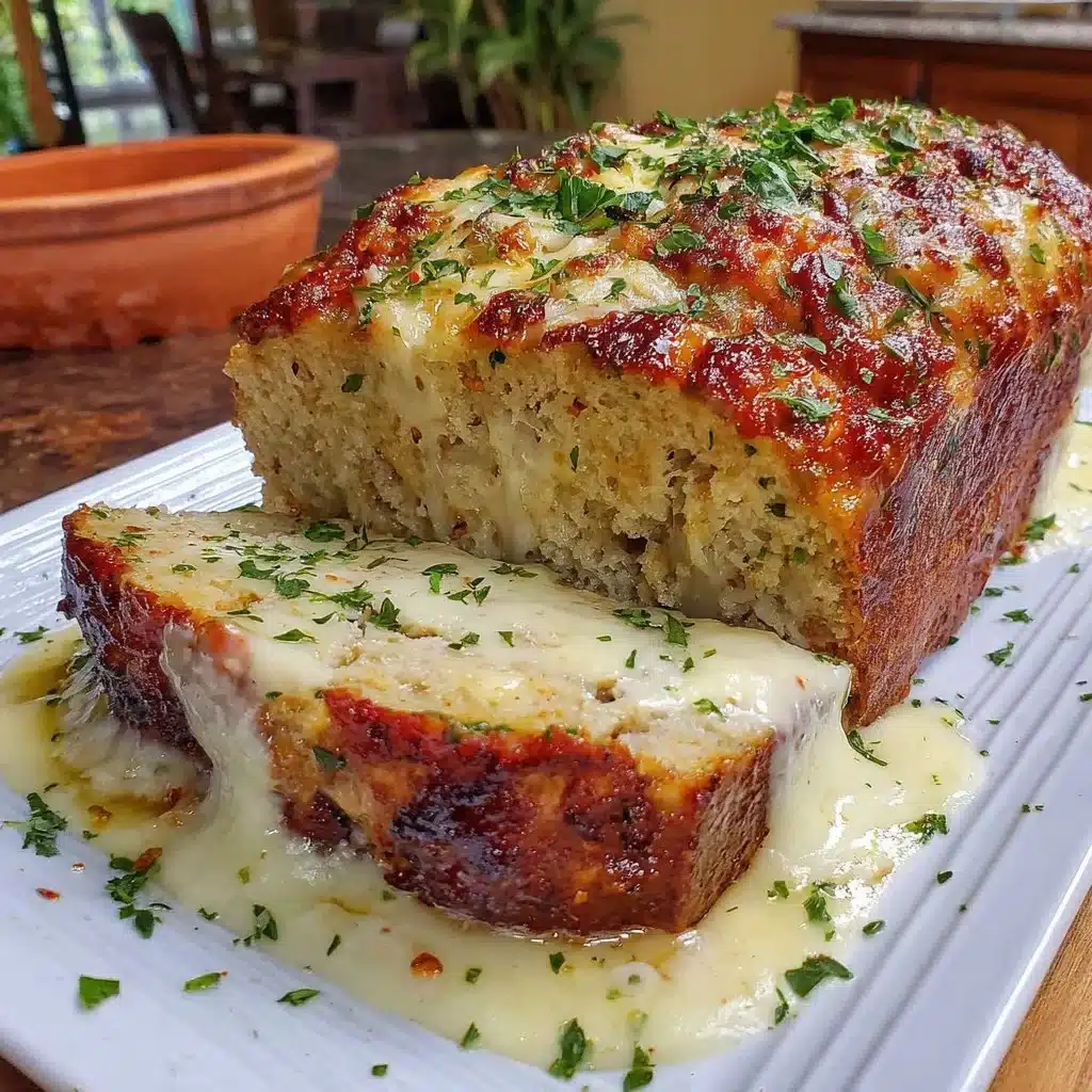 Garlic Parmesan Chicken Meatloaf served with herbs and spices