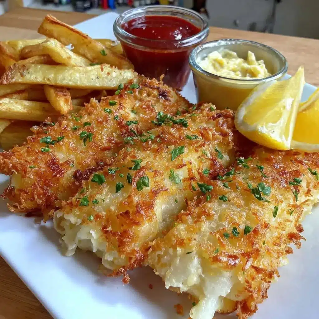 Homemade cod and chips prepared in an air fryer for a healthier meal option