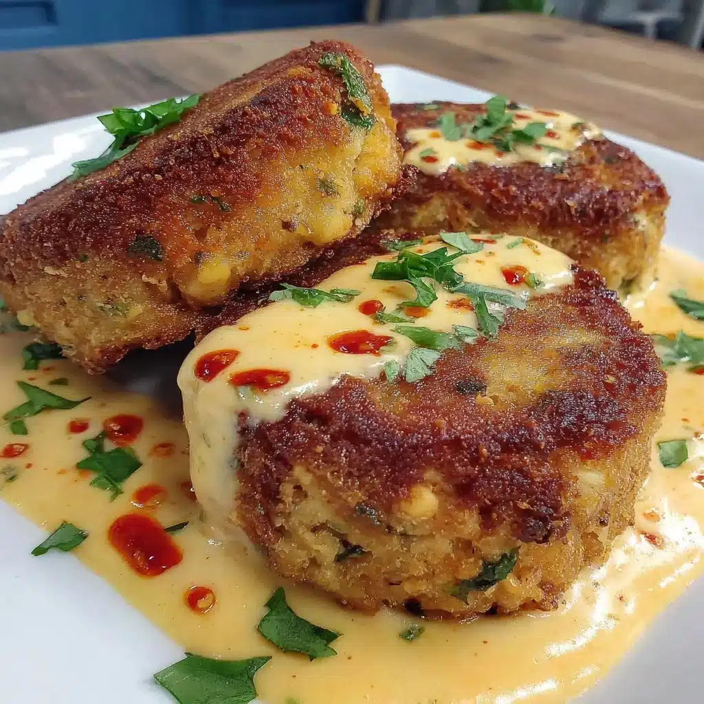 Keto air fryer salmon cakes served with sriracha mayo sauce