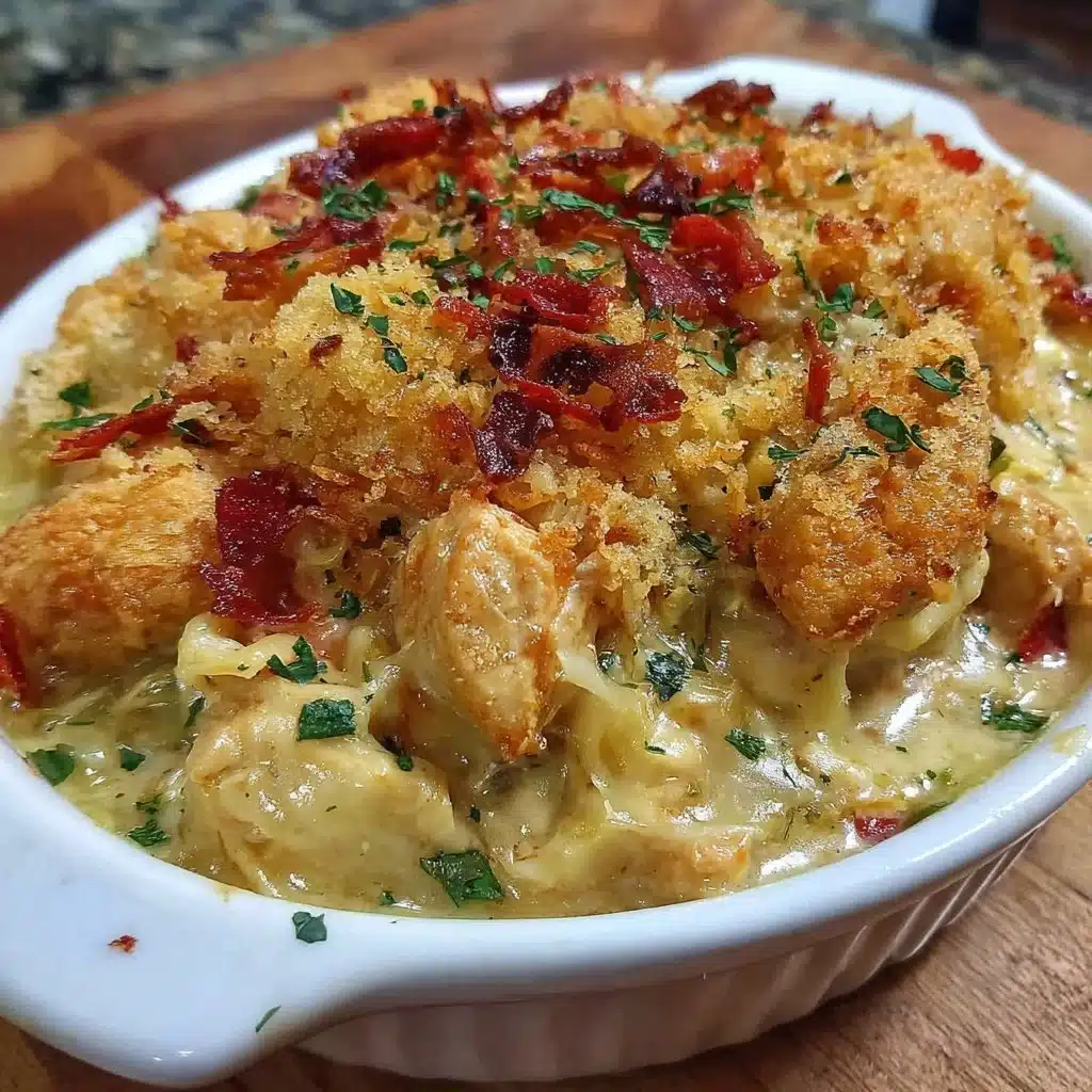 Delicious Paula Deen's chicken casserole served in a dish