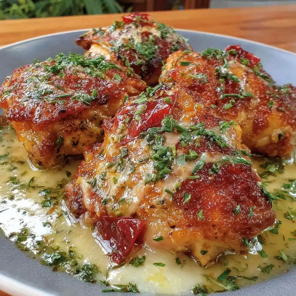 Delicious quick garlic butter chicken served with herbs