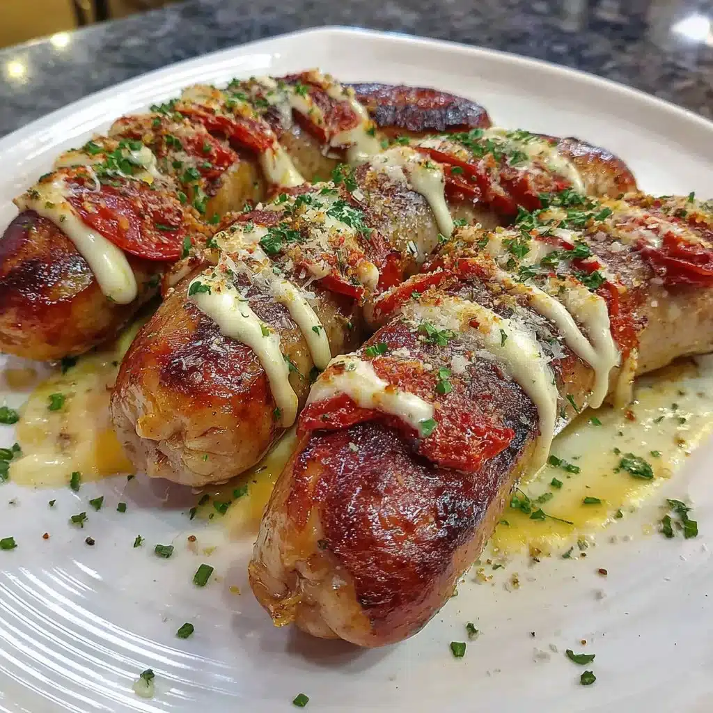 Crispy sausage links cooked in an air fryer for a quick meal.