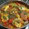 Sicilian fish stew with fresh seafood and herbs served in a bowl