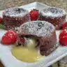 Delicious single serve molten lava cake cooked in air fryer or oven.