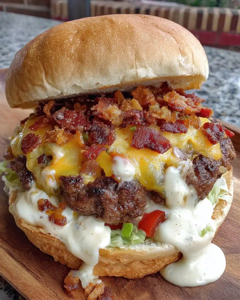 Delicious Smash Burger Bowl topped with fresh ingredients and a juicy patty.