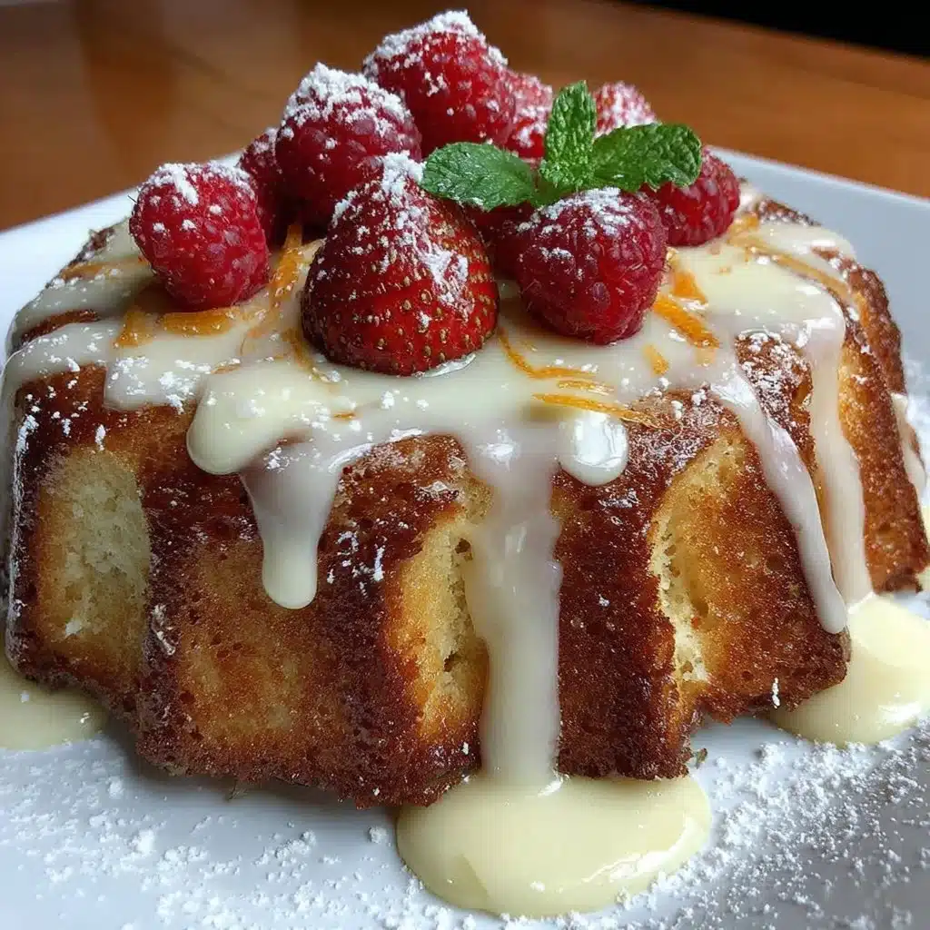 Deliciously moist sour cream cake served on a decorative plate