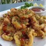 Southern Fried Vegan Air Fryer Soy Curls dish garnished and ready to serve