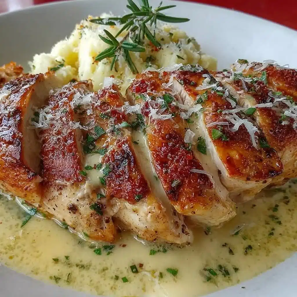 Juicy tenderized chicken breast cooked to perfection on a cutting board