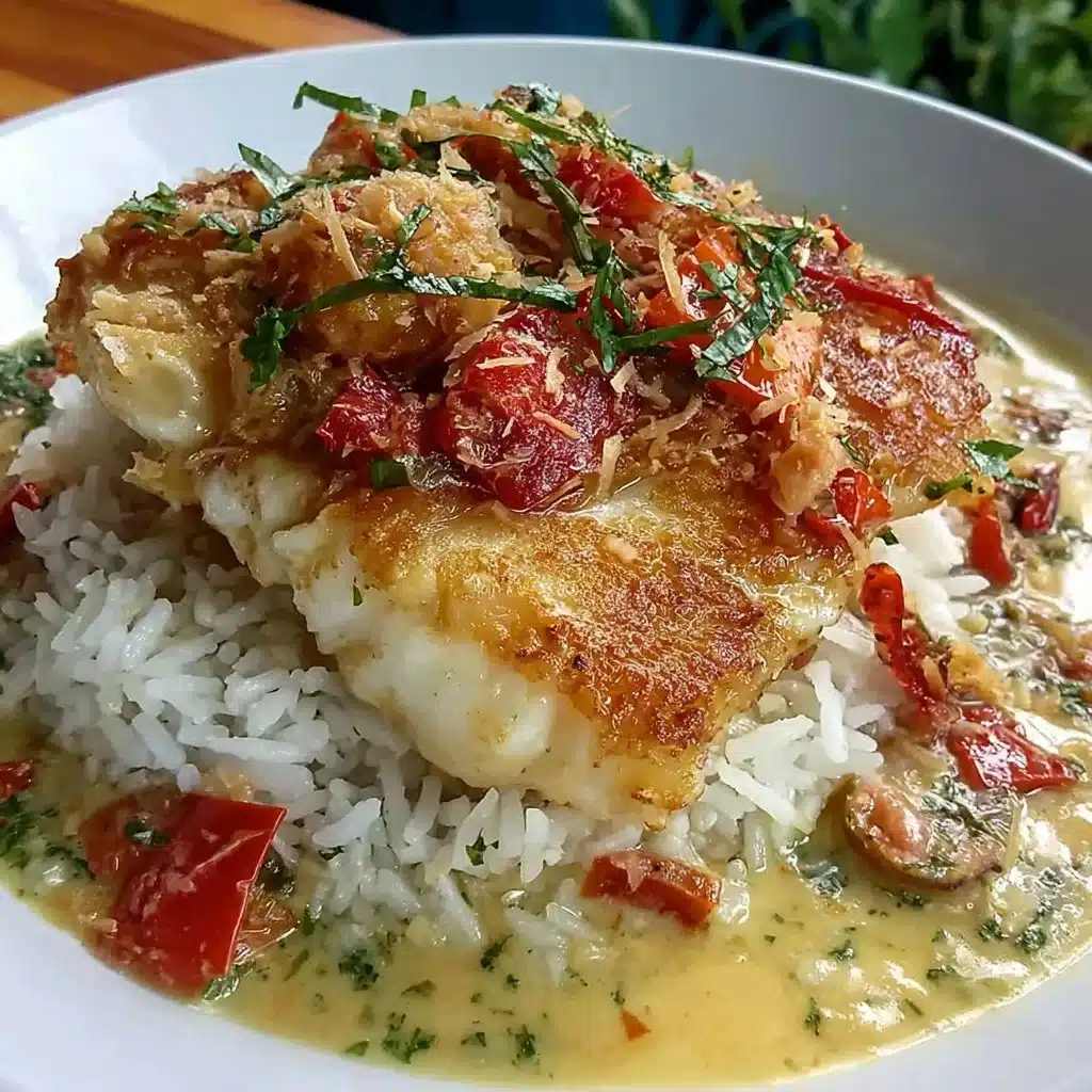Tropical Grouper with Spicy Coconut served on a plate for a quick healing meal