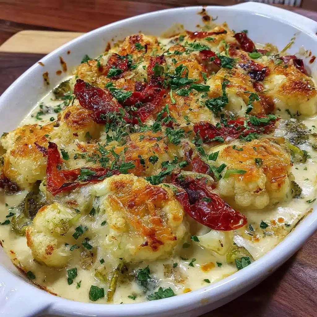 Baked vegetable casserole dish with fresh vegetables and herbs