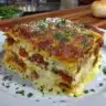 Delicious layers of the world's best lasagna with rich sauce and cheese