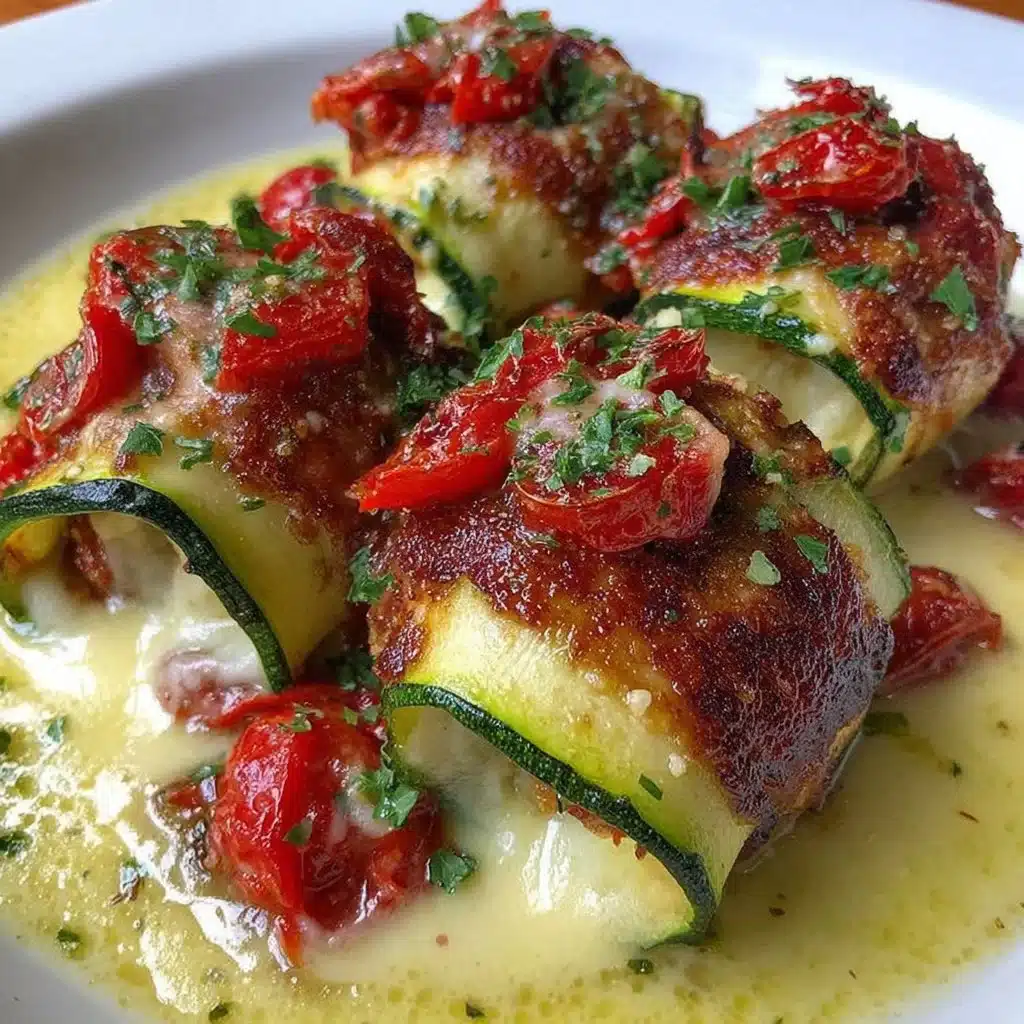 Delicious Zucchini Rollatini filled with cheese and herbs, ready to serve.