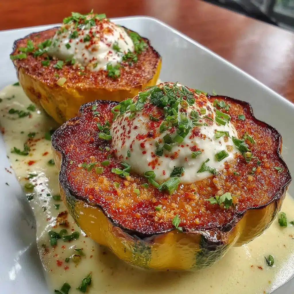 Delicious air fryer acorn squash with crispy edges and vibrant color