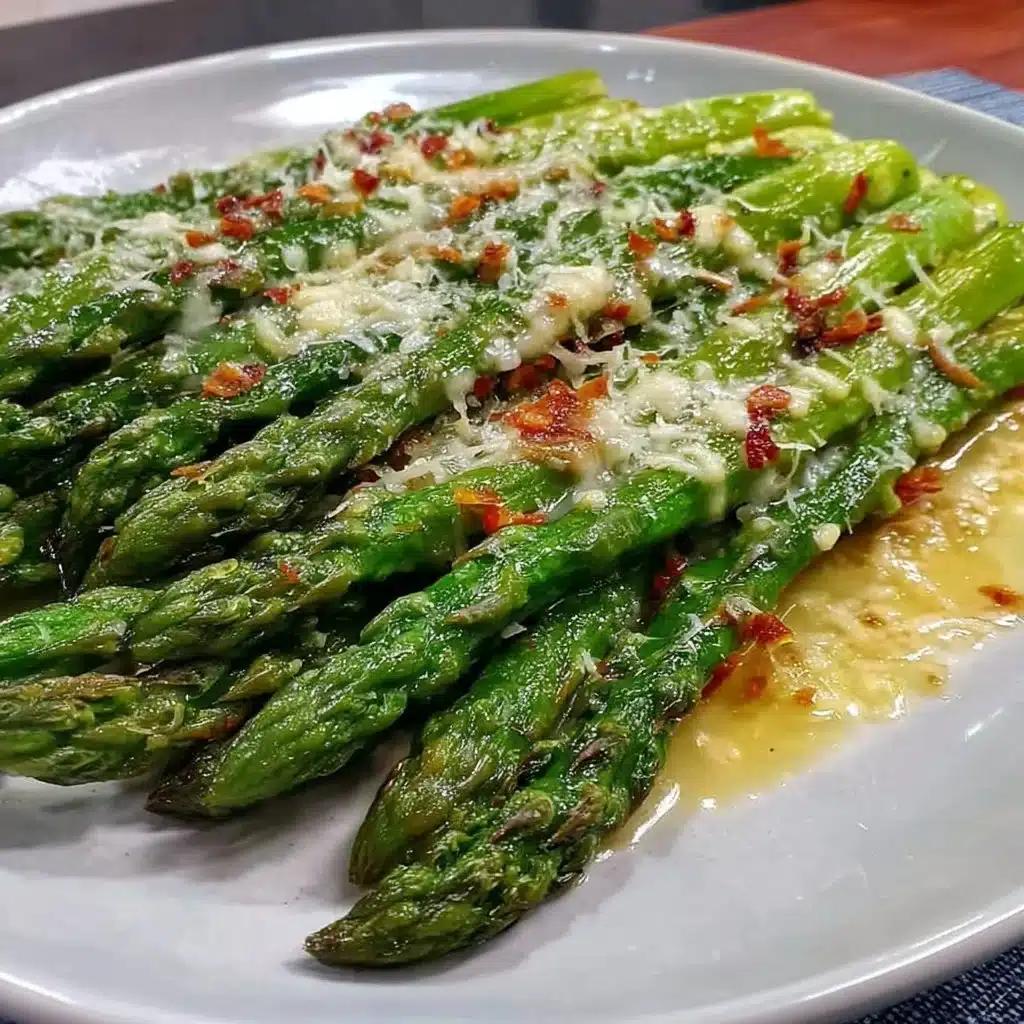 Air fryer asparagus recipe cooked with garlic and spices for a healthy dish
