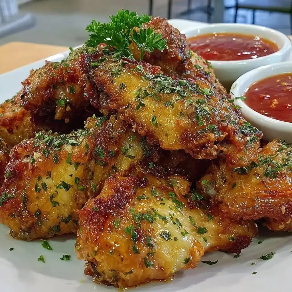 Crispy air fryer fish sauce chicken wings served on a platter.