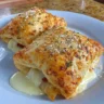 Air fryer ham and cheese puff pastry with a golden flaky crust