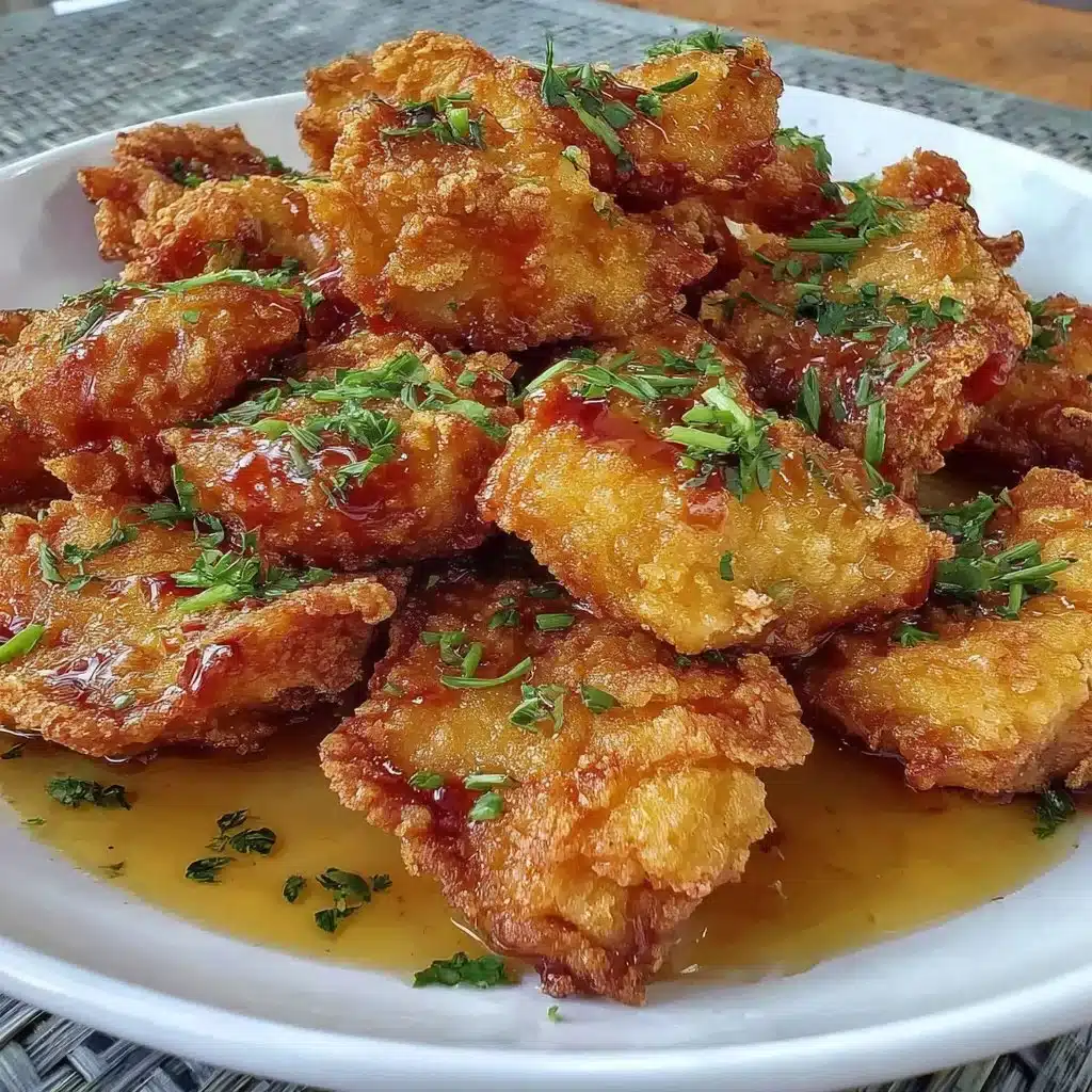 Air Fryer Honey BBQ Chicken Bites served on a plate, perfect for snacking.