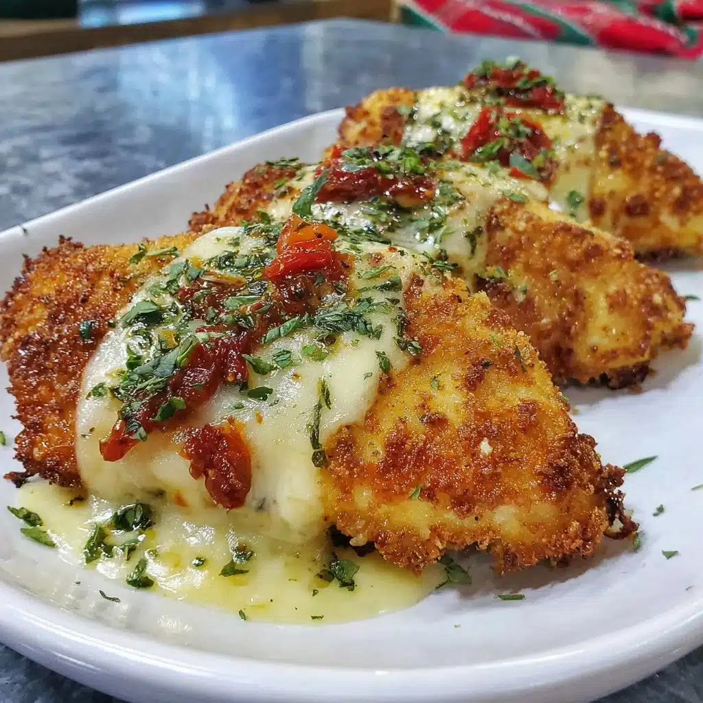 Delicious Air Fryer Parmesan Crusted Chicken garnished with herbs