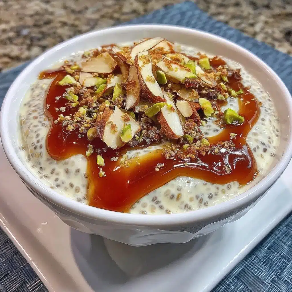 Healthy apple chia pudding with Greek yogurt for breakfast