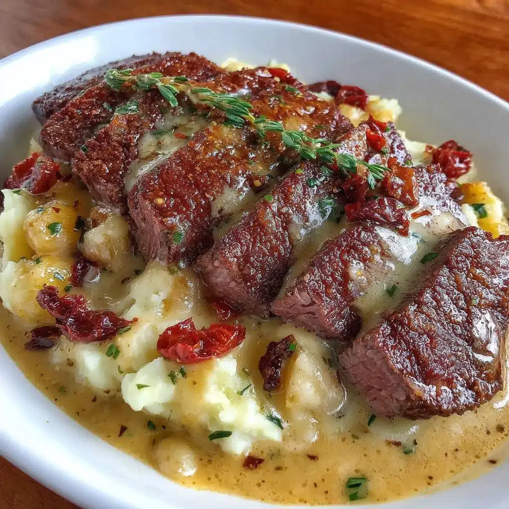 Delicious beef and potatoes dish served on a plate