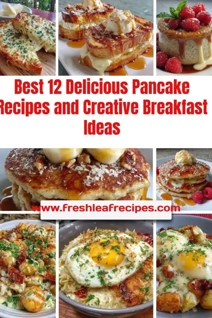 Plate of delicious pancakes with fruits and syrup, showcasing creative pancake recipes.