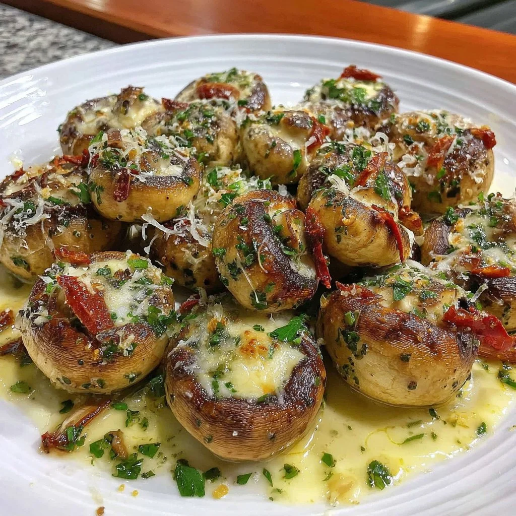 Air Fryer Garlic Butter Roasted Mushrooms